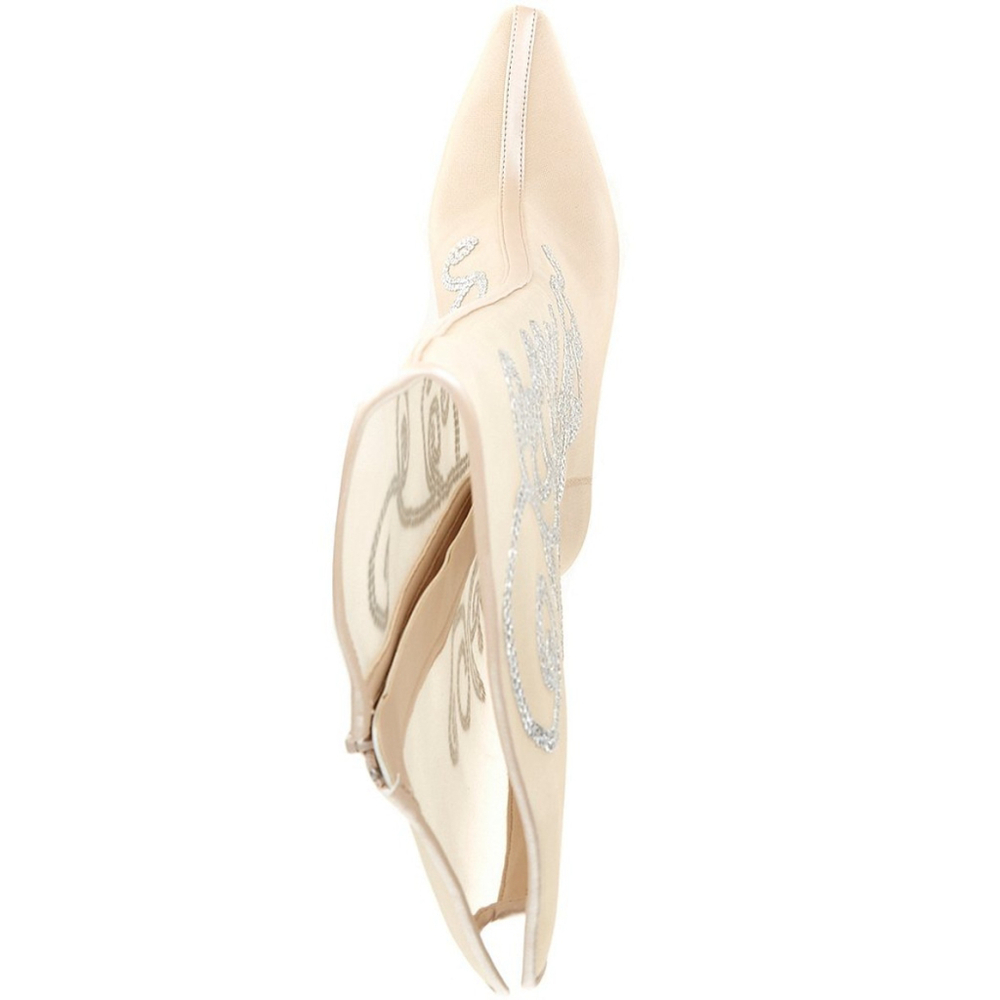 Gianni Bini Women's Heeled Boots | Size 8
Beige with Silver Rhinestones - Picture 5 of 11